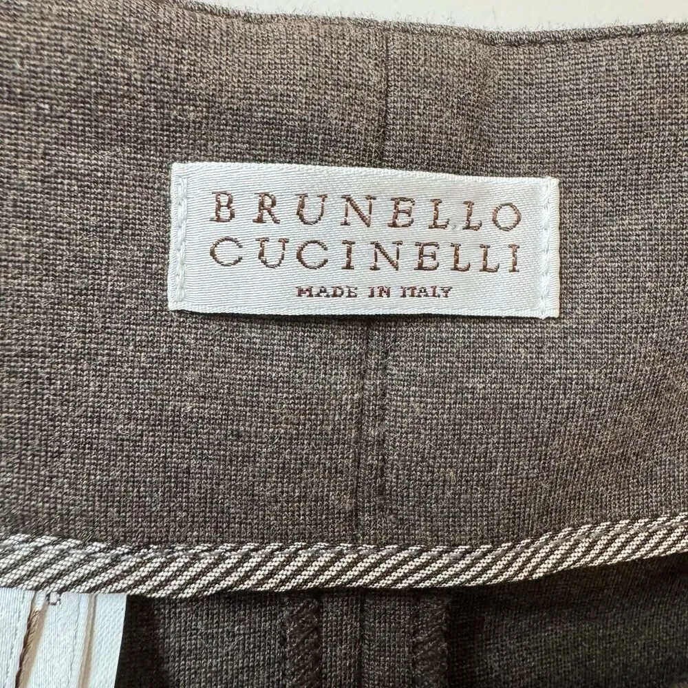 Brunello Cucinelli Skirt Cotton Stretch Brown Womens 4 Asymmetrical Rouched